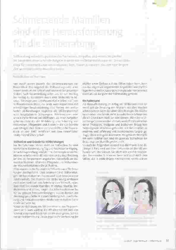 Vorschauseite 1: Schmerzende Mamillen sind eine Herausforderung für die Stilberatung