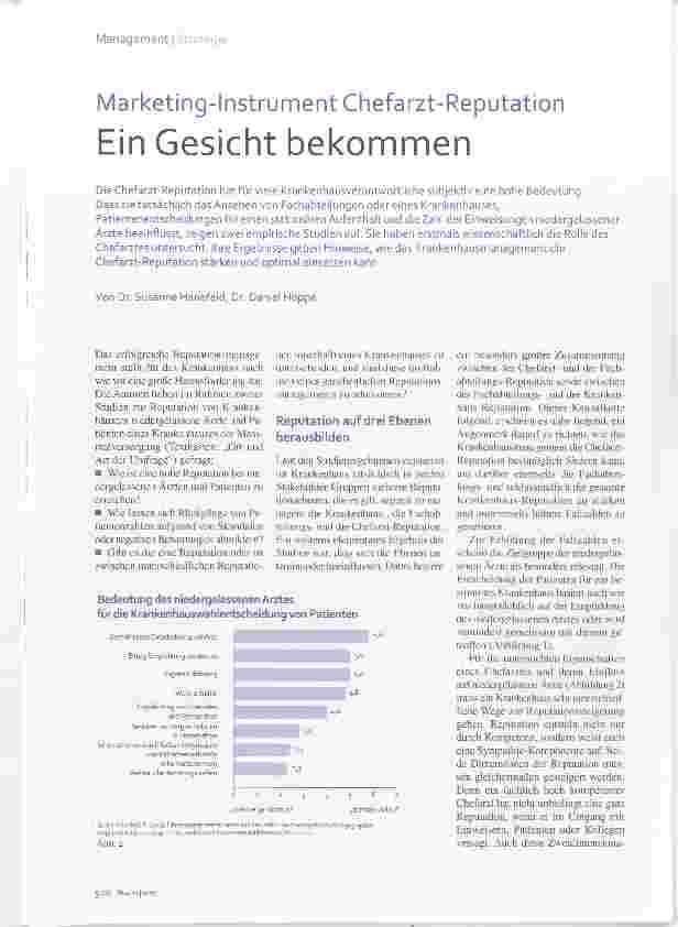 Vorschauseite 1: Marketing-Instrument Chefarzt-Reputation Ein Gesicht bekommen