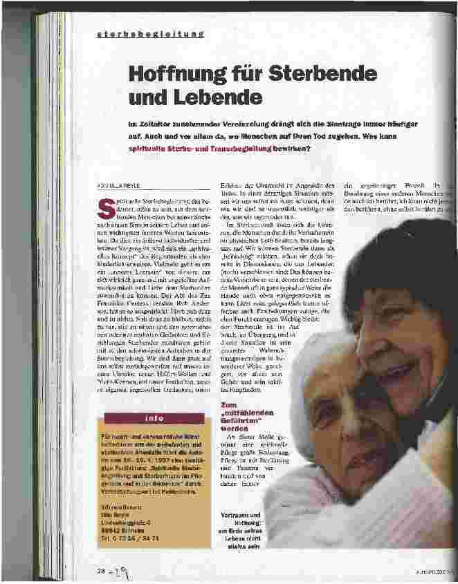 Vorschauseite 1: Hoffnung für Sterbende und Lebende