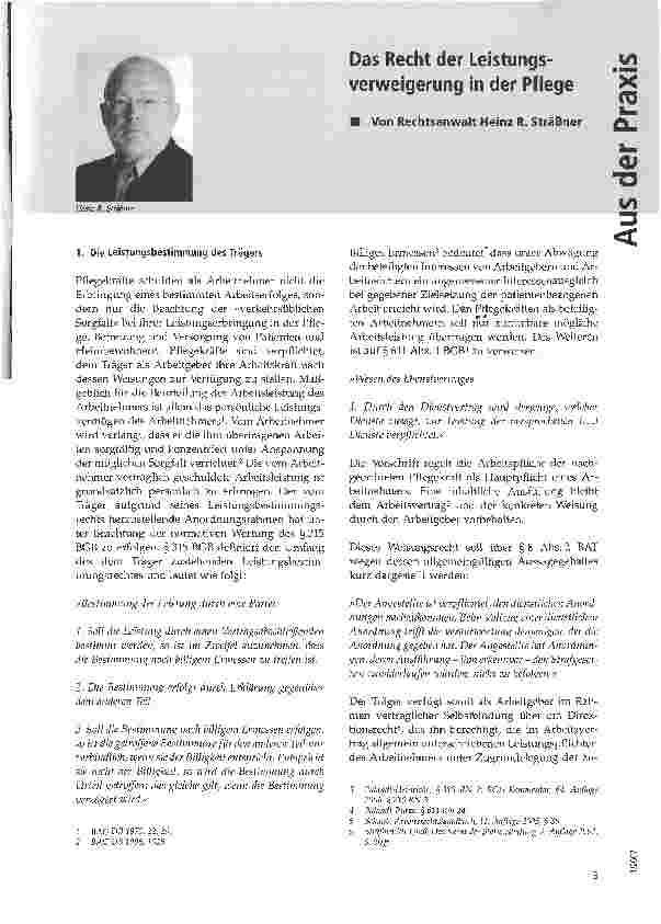 Vorschauseite 1: Das Recht der Leistungsverweigerung in der Pflege