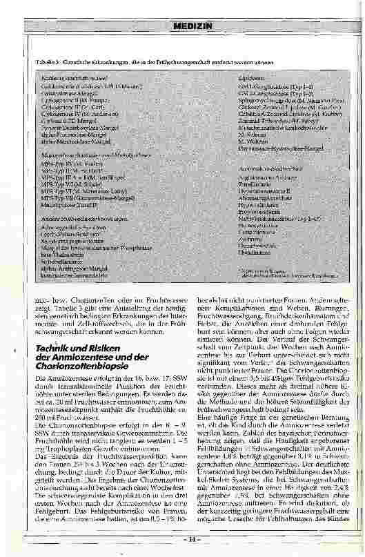 Vorschauseite 3: Möglichkeiten, Risiken und ethische Probleme der pränatalen Diagnostik