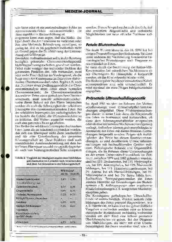 Vorschauseite 4: Möglichkeiten, Risiken und ethische Probleme der pränatalen Diagnostik