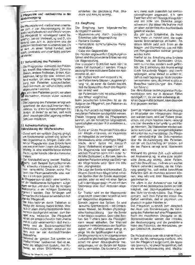 Vorschauseite 2: Pflege eines Patienten mit einer exogenen Intoxikation infolge suizidaler Absicht // 1. Preis Braun-Preis 1986