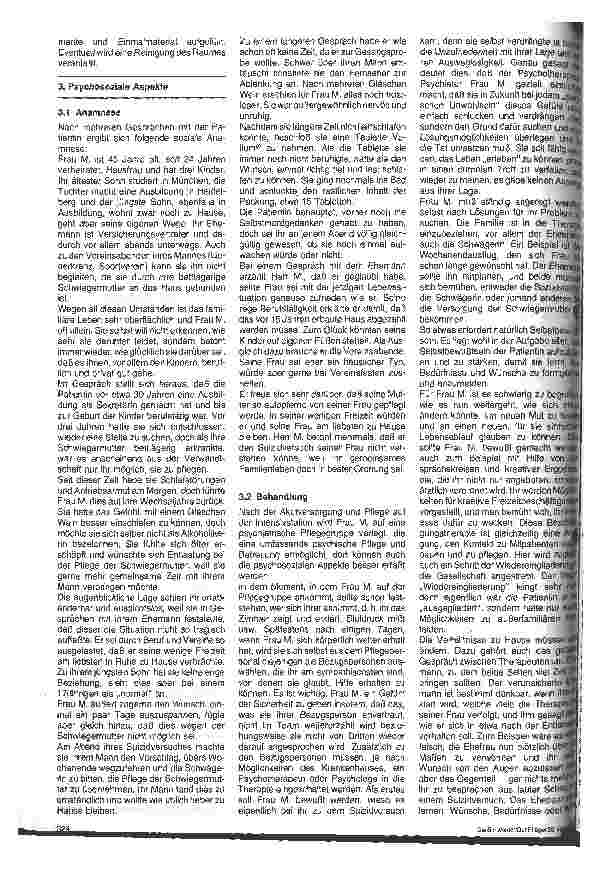 Vorschauseite 3: Pflege eines Patienten mit einer exogenen Intoxikation infolge suizidaler Absicht // 1. Preis Braun-Preis 1986