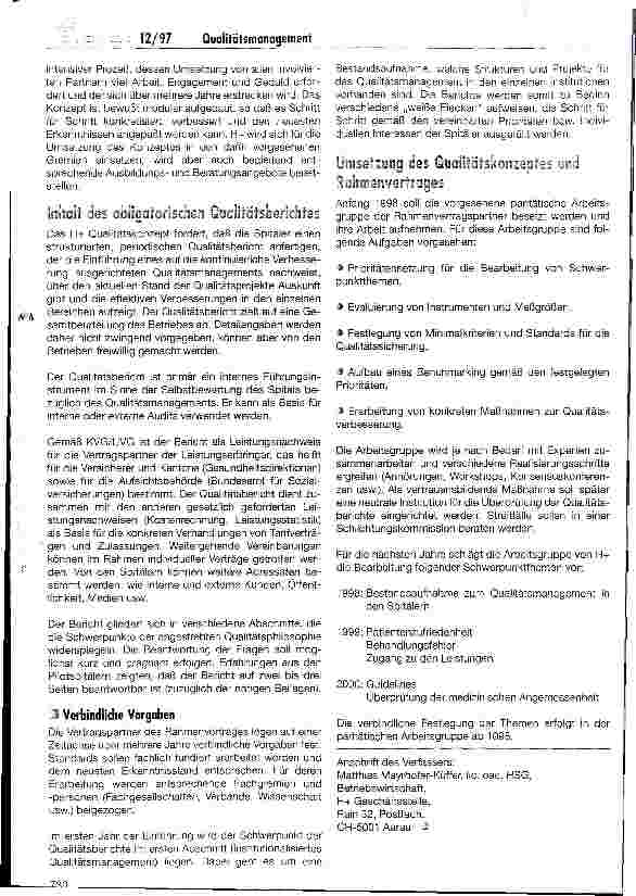 Vorschauseite 3: Qualitätsmanagement in Schweizer Spitälern Das Qualitätskonzept von H+ Die Spitäler der Schweiz