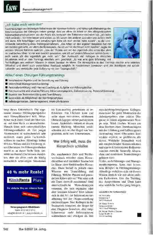 Vorschauseite 3: Kliniken vernachlässigen ihr Personal