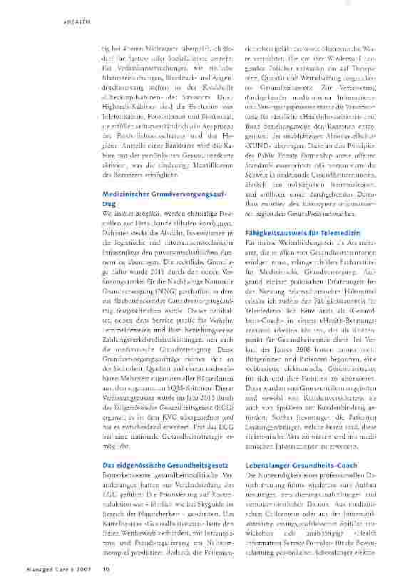 Vorschauseite 2: Swiss Health-Fiction 2015
