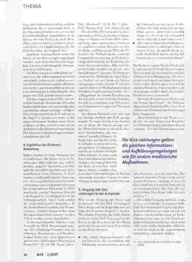 Vorschauseite 4: 5 Jahre IGeL-Monitor: Eine erste Bilanz