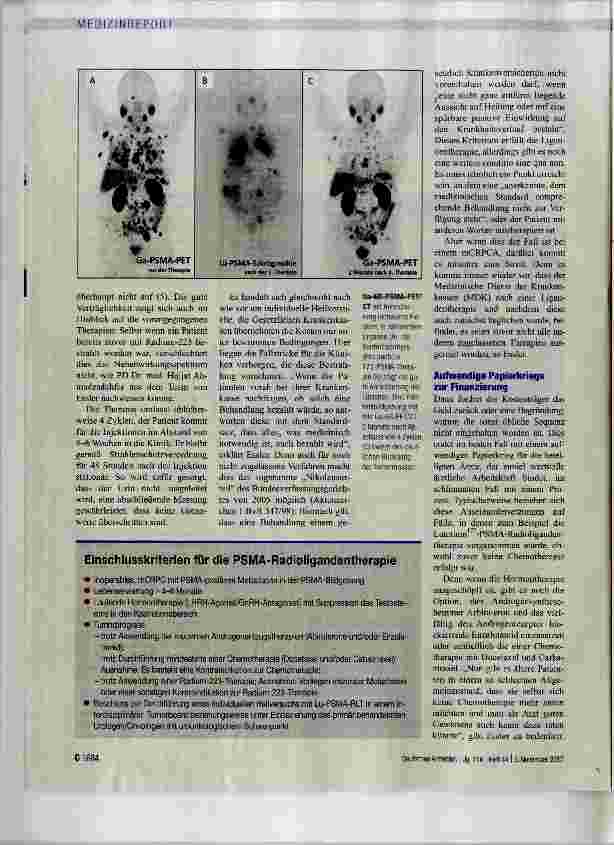 Vorschauseite 2: Die Ultima Ratio beim Prostatakrebs