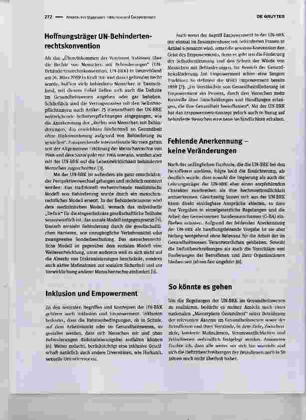 Vorschauseite 2: Ein Statement: Inklusion und Empowerment: Zur Bedeutung der UN-Behindertenrechtskonvention im Gesundheitswesen