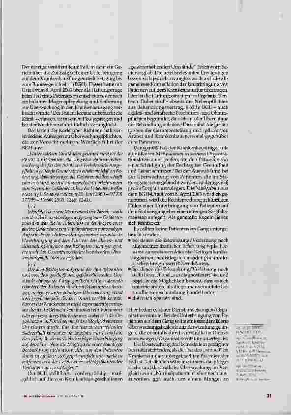 Vorschauseite 2: Patientenunterbringung im Krankenhaus auf Gängen oder fachfremden Stationen
