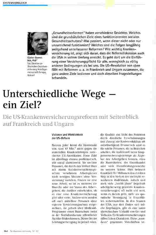 Vorschauseite 1: Unterschiedliche Wege — ein Ziel?