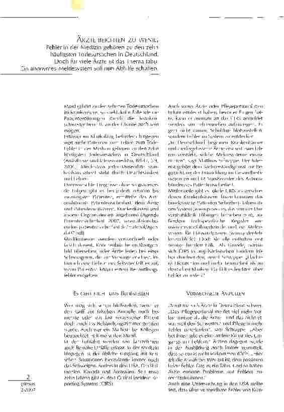 Vorschauseite 1: Ärzte beichten zu wenig