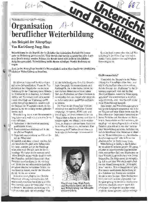 Vorschauseite 1: Oragnisation beruflicher Weiterbildung Am Beispiel der Altenpflege