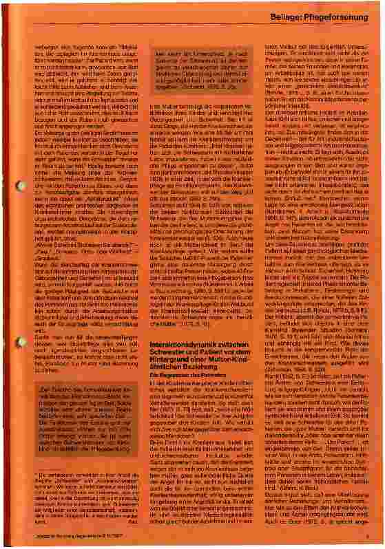 Vorschauseite 2: Die Situation der Krankenschwester Eine Betrachtung aus psychodynamischer Sicht