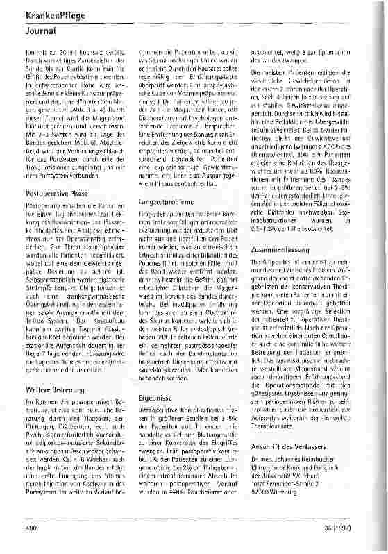 Vorschauseite 5: Laparoskopische gastric banding Operation zur Behandlung der krankhaften Fettsucht