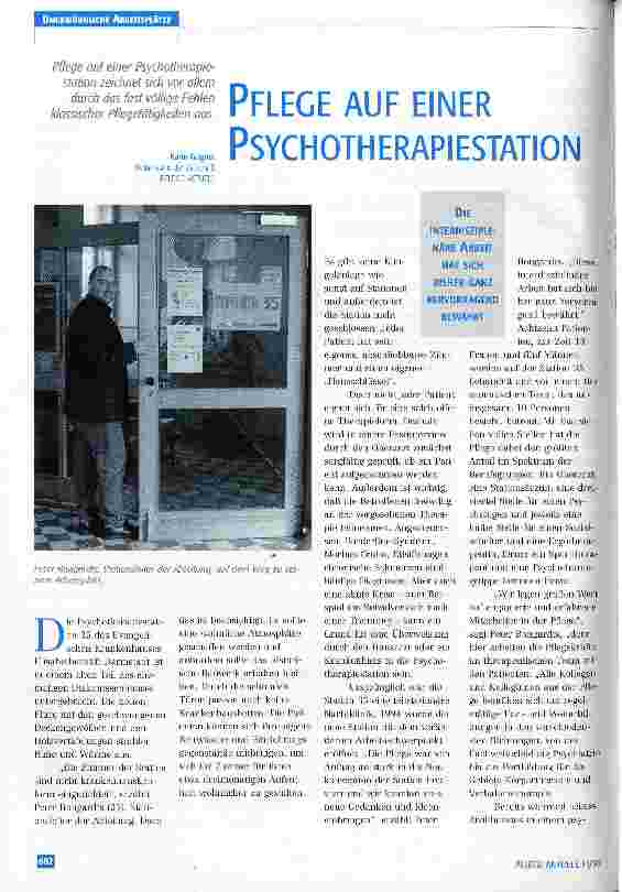 Vorschauseite 1: Pflege auf einer Psychotherapiestation