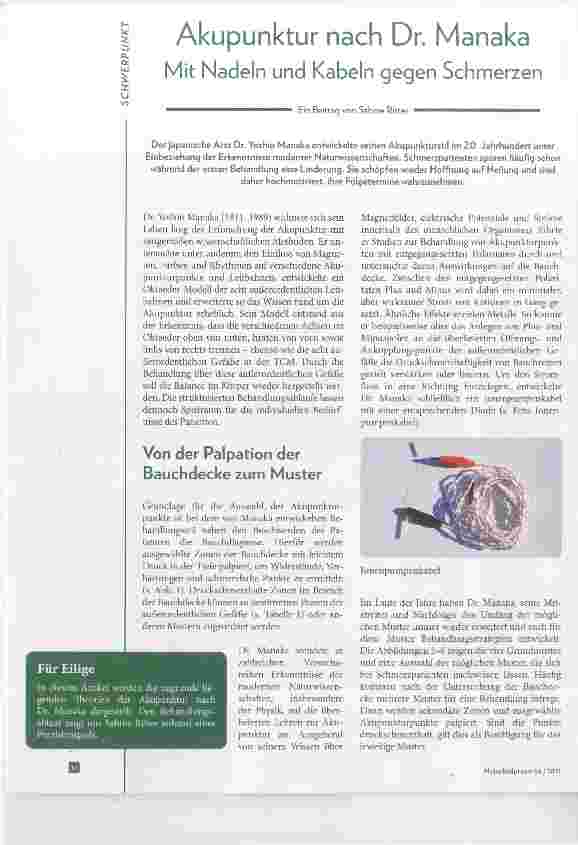 Vorschauseite 1: Akupunktur nach Dr. Manaka Mit Nadeln und Kabeln gegen Schmerzen