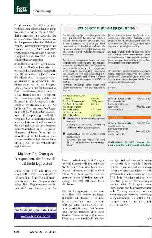 Vorschauseite 3: Laumann verkündet sein Krankenhausfreiheitsgesetz