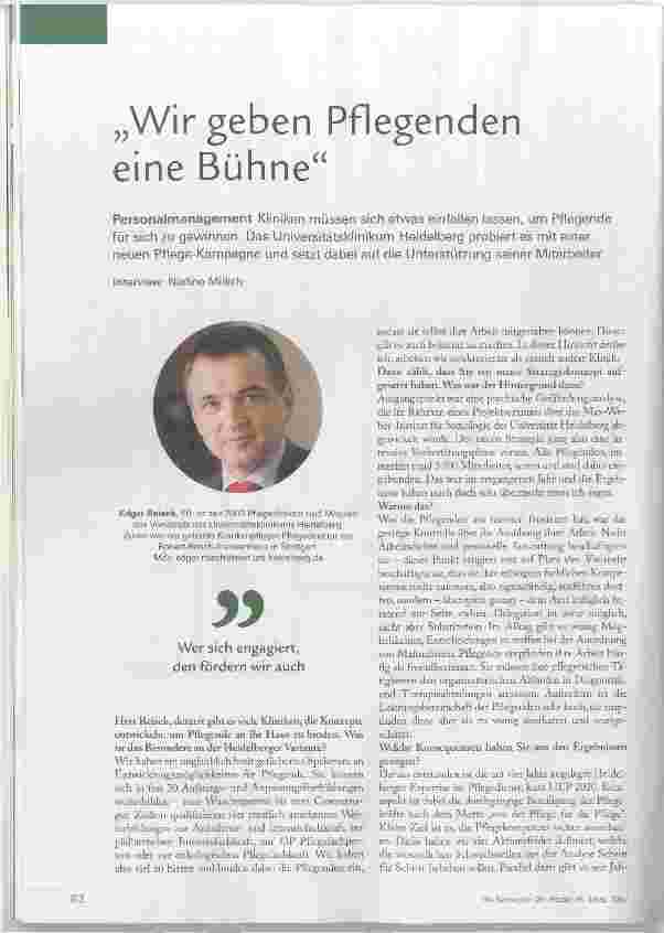 Vorschauseite 1: „Wir geben Pflegenden eine Bühne“