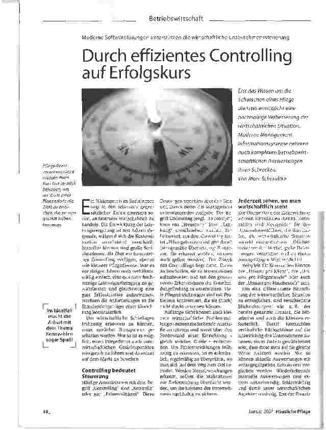 Vorschauseite 1: Moderne Softwarelösungen unterstützen die wirtschaftliche Unternehmenssteuerung - Durch effizientes Controlling auf Erfolgskurs