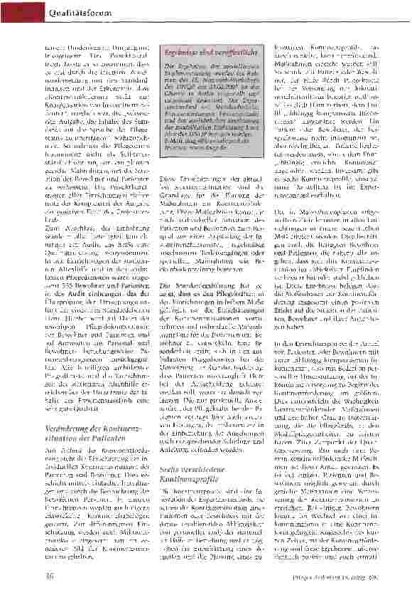 Vorschauseite 2: Kontinenzförderung ist mehr als InkontinenzversorgungNeuer Expertenstandard des DNQP modellhaft eingeführt