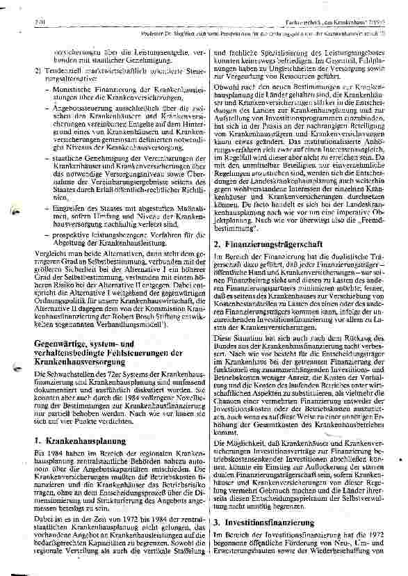 Vorschauseite 3: Perspektiven für die Ordnungspolitik in der Krankenhauswirtschaft I