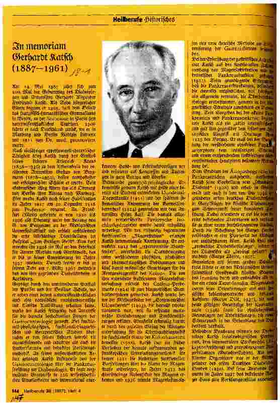 Vorschauseite 1: In memoriam Gerhardt Katsch (1887 - 1961)