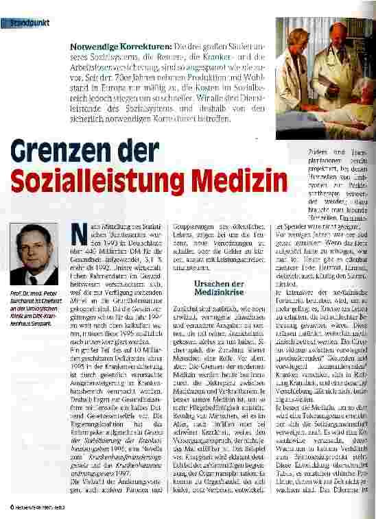 Vorschauseite 1: Grenzen der Sozialleistung Medizin