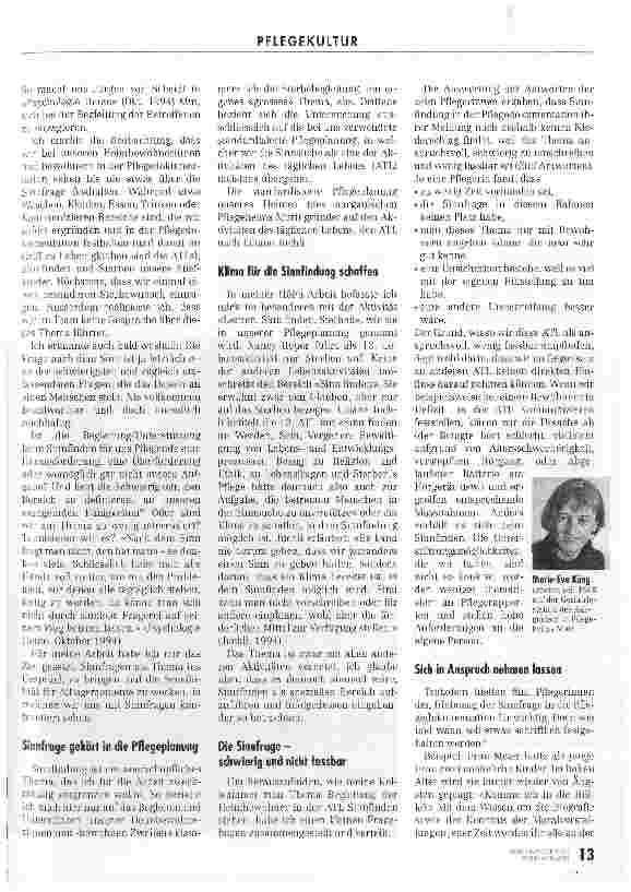 Vorschauseite 2: Schrecklich, wenn das Leben sinnlos scheint... Einbezug der Sinnfrage in die Pflege
