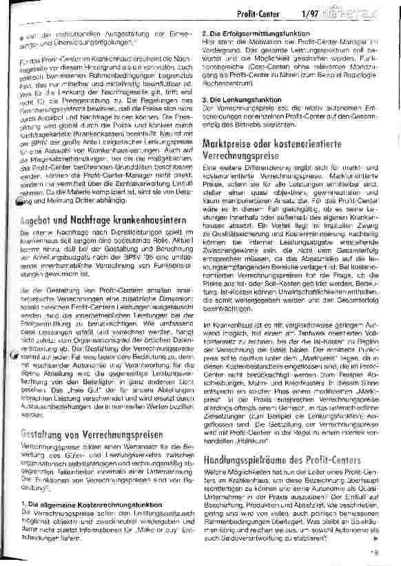 Vorschauseite 4: Pro und Contra Profit-Center im Krankenhaus Eine sinnvolle Managementalternative?