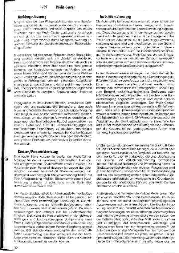 Vorschauseite 5: Pro und Contra Profit-Center im Krankenhaus Eine sinnvolle Managementalternative?