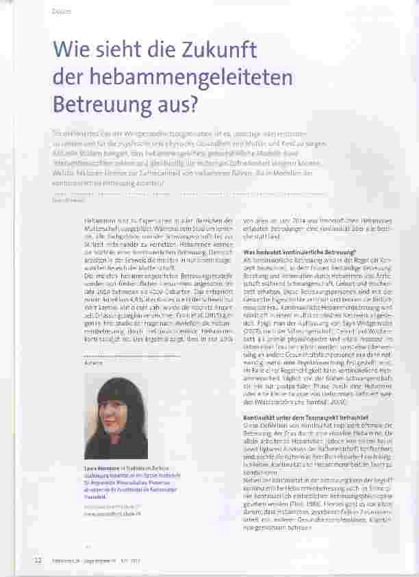 Vorschauseite 1: Wie sieht die Zukunft der hebammengeleiteten Betreuung aus?