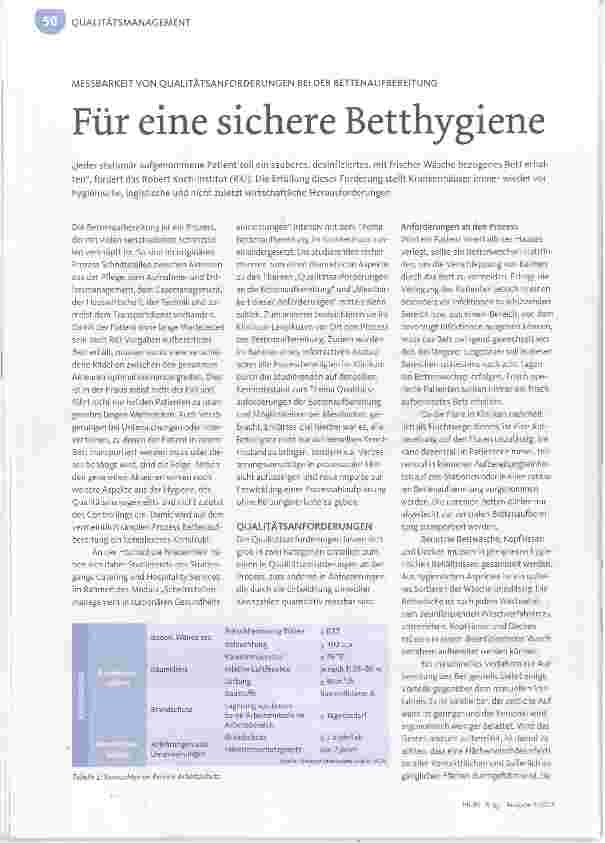 Vorschauseite 1: Für eine sichere Betthygiene