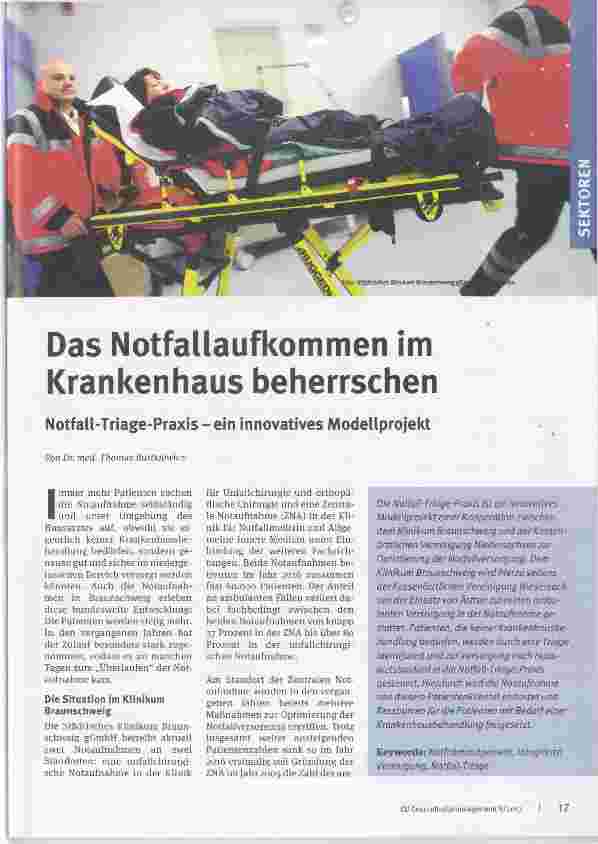 Vorschauseite 1: Das Notfallaufkommen im Krankenhaus beherrschen