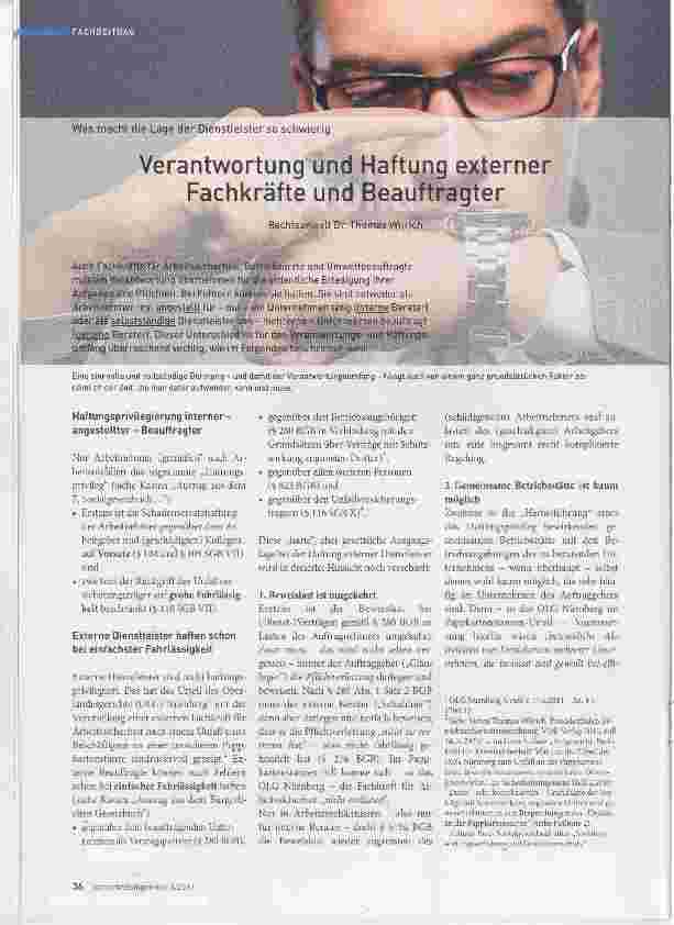 Vorschauseite 1: Was macht die Lage der Dienstleister so schwierig Verantwortung und Haftung externerFachkräfte und Beauftragter