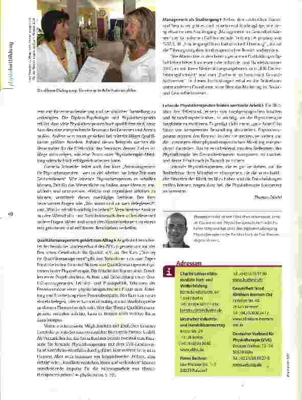 Vorschauseite 3: Fortbildungsführer: Leitende Physiotherapeuten Lernen, professionell zu leiten