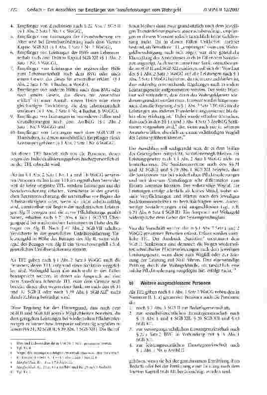 Vorschauseite 2: Der Ausschluss der Empfänger von Transferleistungen vom Wohngeld nach dem WoGG