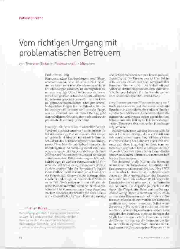 Vorschauseite 1: Vom richtigen Umgang mit problematischen Betreuern