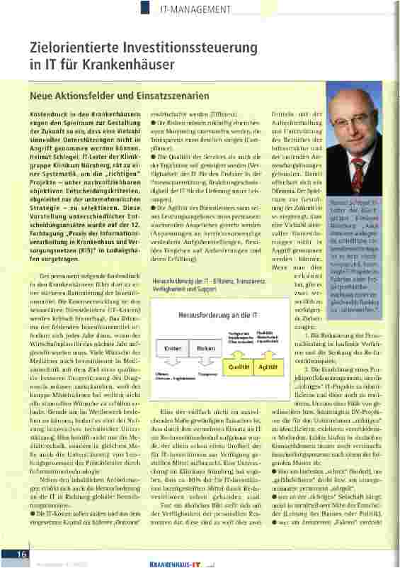 Vorschauseite 1: Zielorientierte Investitionssteuerung in IT für Krankenhäuser
