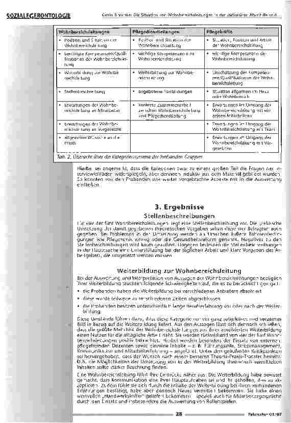 Vorschauseite 3: Die Situation von Wohnbereichsleitungen in der stationären Altenhilfe