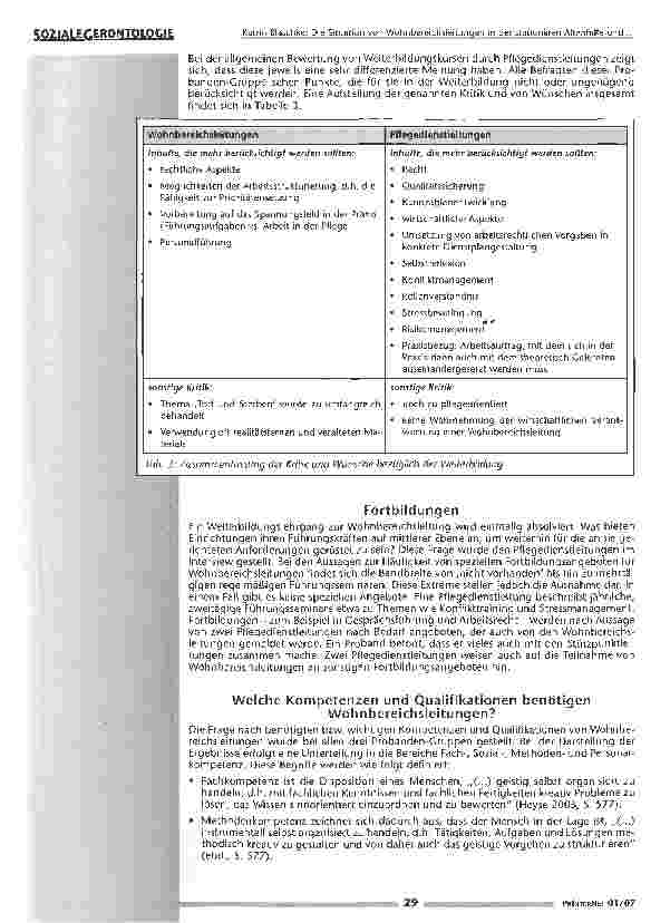 Vorschauseite 4: Die Situation von Wohnbereichsleitungen in der stationären Altenhilfe