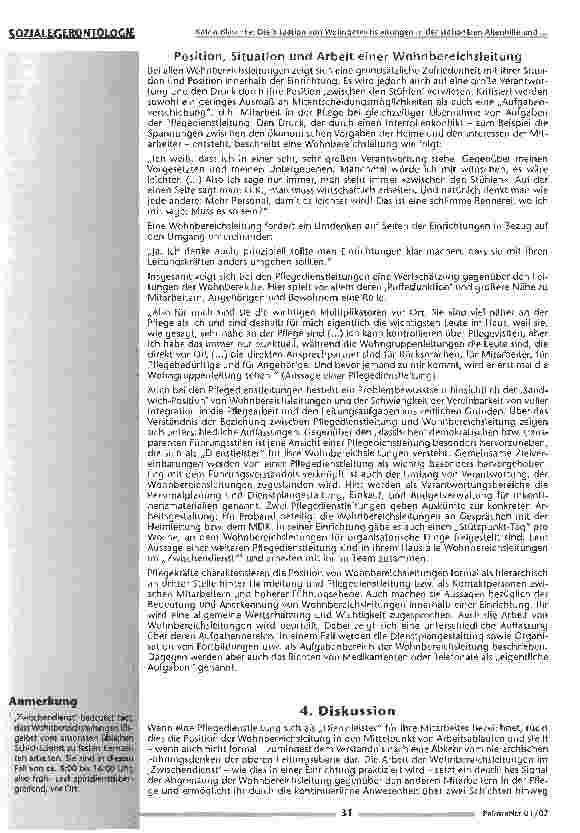 Vorschauseite 6: Die Situation von Wohnbereichsleitungen in der stationären Altenhilfe