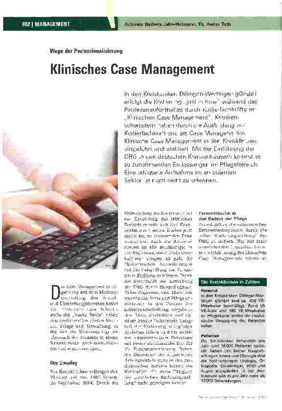 Vorschauseite 1: Klinisches Case Management