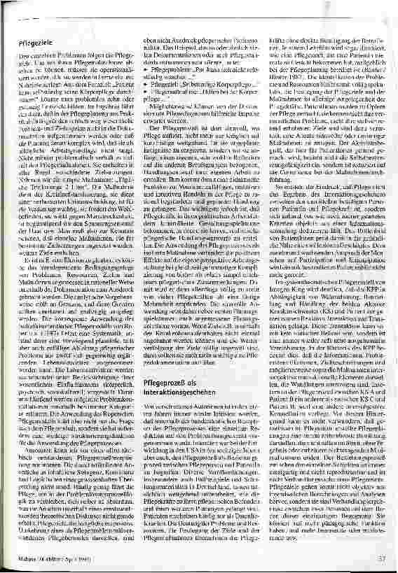 Vorschauseite 4: Ein historischer Irrtum der Pflege? Plädoyer für einen kritisch-distanzierten Umgang mit dem Pflegeprozeß
