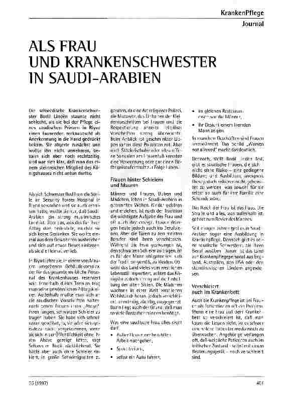 Vorschauseite 1: Als Frau und Krankenschwester in Saudi-Arabien