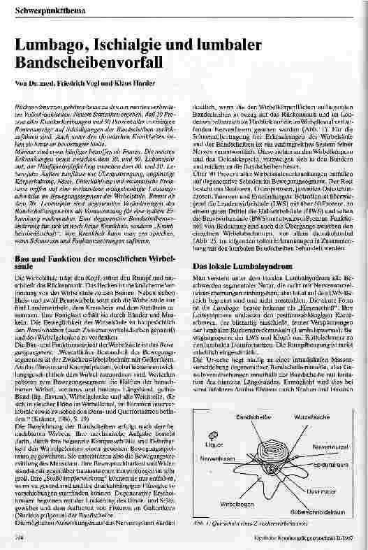 Vorschauseite 1: Lumbago, Ischialgie und lumbaler Bandscheibenvorfall