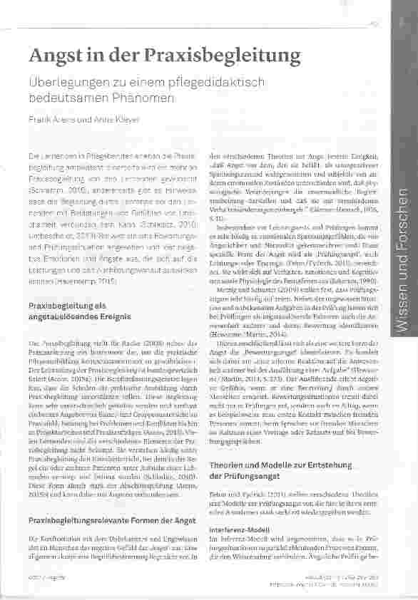 Vorschauseite 1: Angst in der Praxisbegleitung