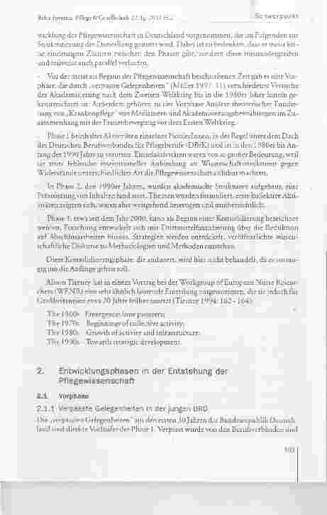 Vorschauseite 3: Zur Entwicklung der Pflegewissenschaft in Deutschland eine schwere Geburt