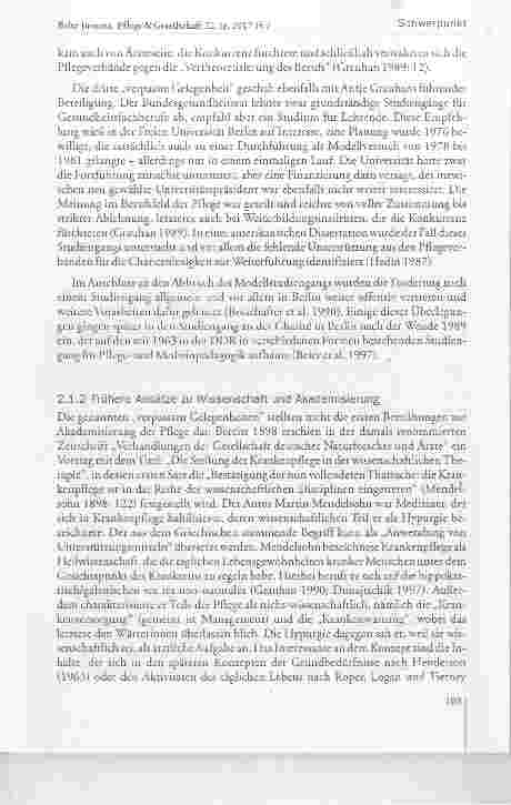 Vorschauseite 5: Zur Entwicklung der Pflegewissenschaft in Deutschland eine schwere Geburt